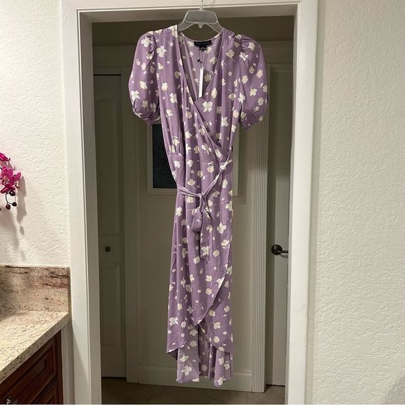 Sanctuary Purple Floral Wrap Dress - Picture 5 of 7